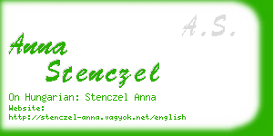 anna stenczel business card